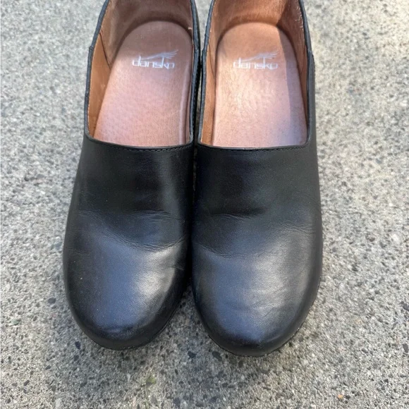 Dansko Black Leather Slip-On Shoes - Picture 2 of 7